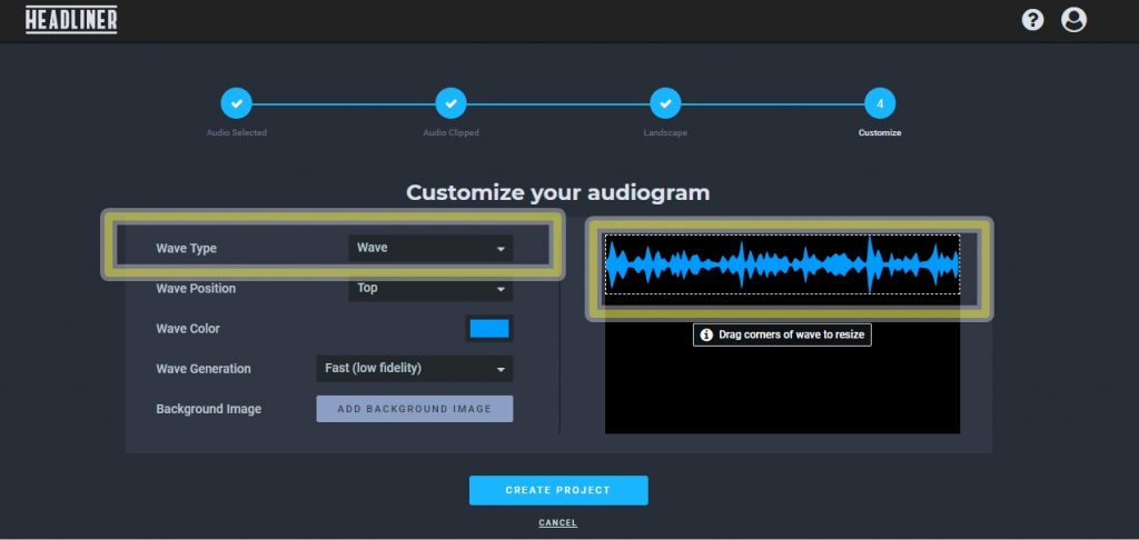 Jak przerobić nagranie audio - podcast na wideo. Aplikacja Headliner.app