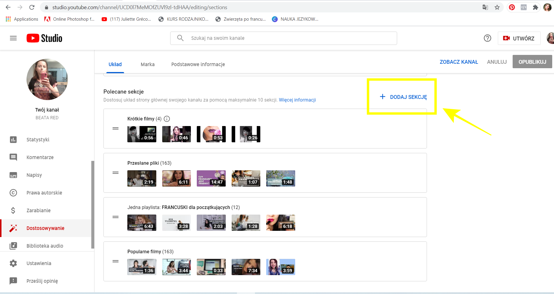 Jak uporządkować swój kanał na Youtube i jak pokazać na nim wyróżnione kategorie tematyczne?    